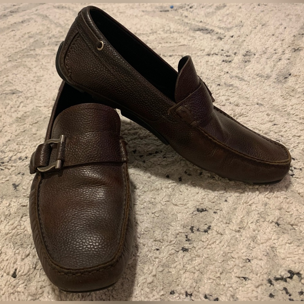 Chocolate Salvatore Ferragamo Driver Casual Loafers